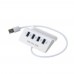 USB HUB 4Port OTG + Dock (2 in 1) (H-506) White